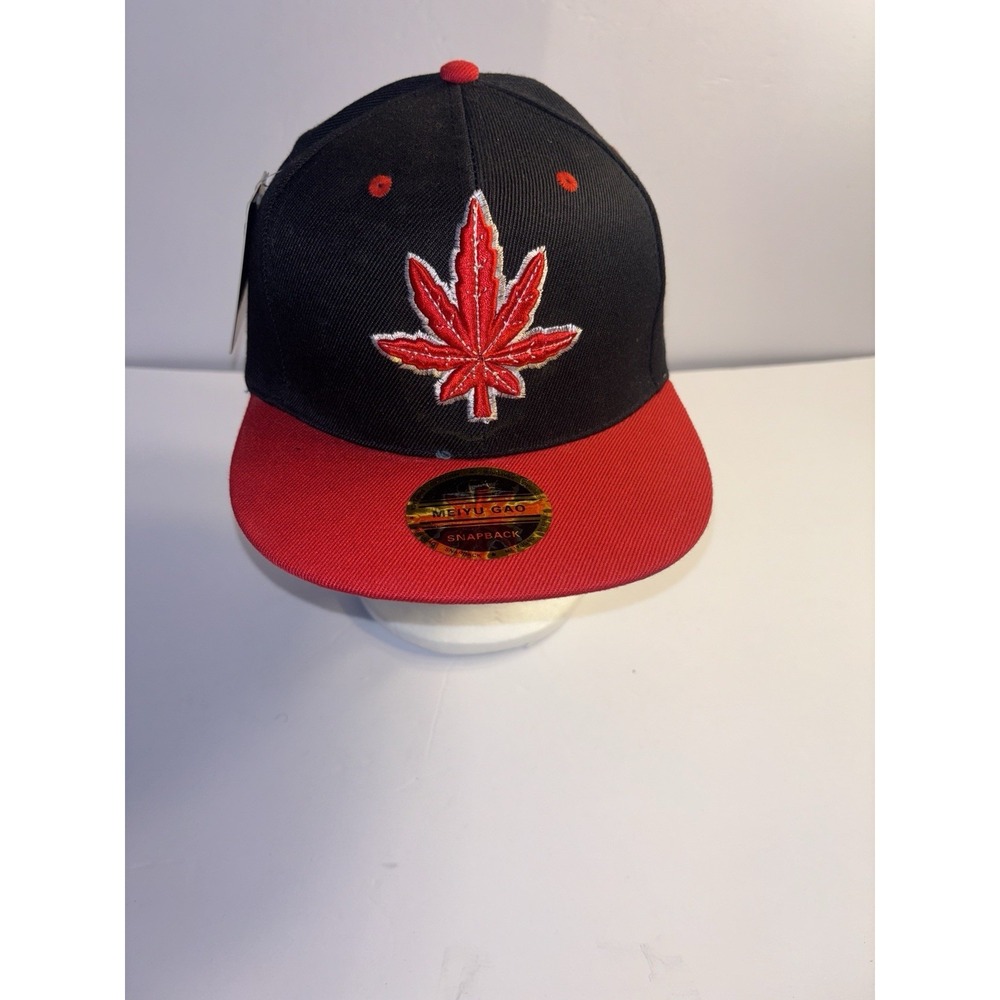 MARIJUANA LEAF Snapback Cap Hat Smoke‎ 420 Pot THC Cannabis Weed Black Denim NWT